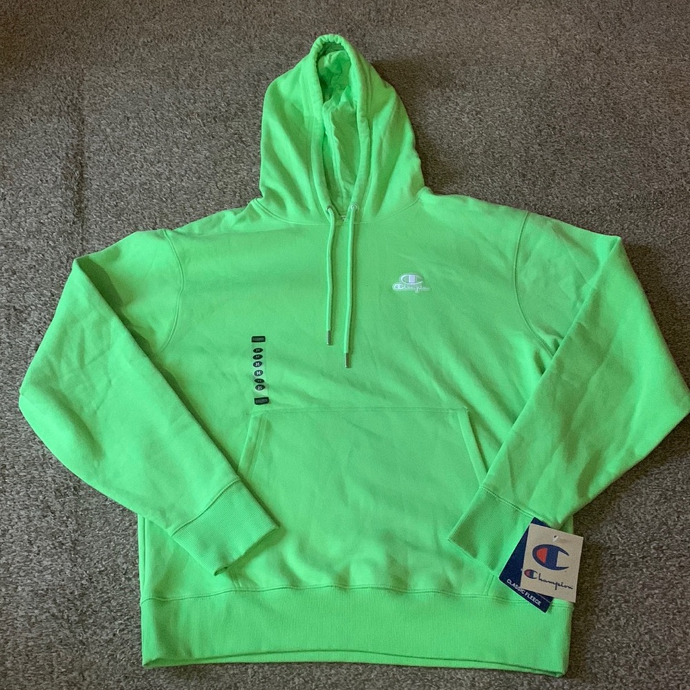 Brand New Champion Classic Fleece Pullover Hoodie Size Medium Color Resort Green